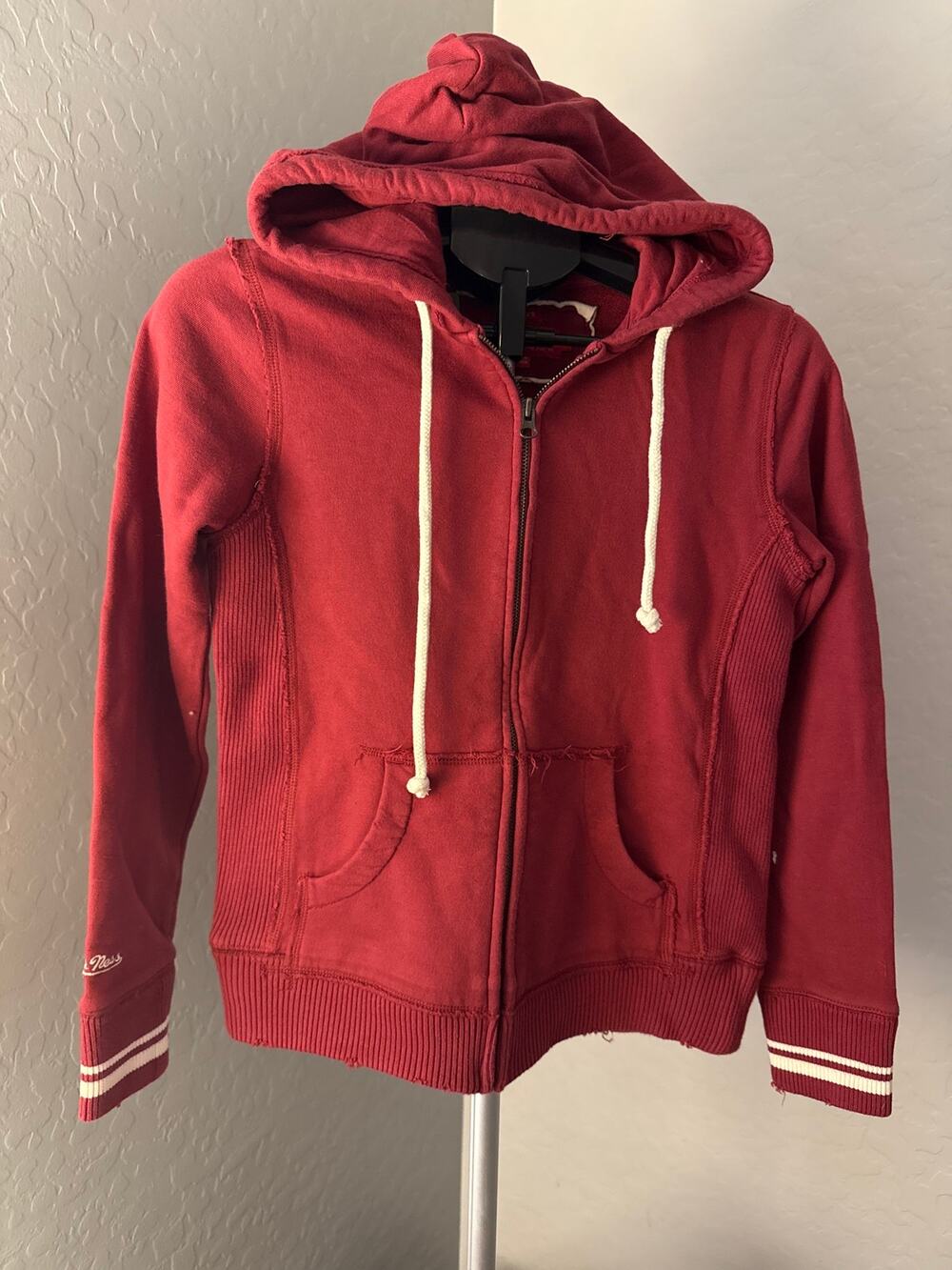 Women’s Red Mitchell & Ness Full Zip Hoodie (Size S)